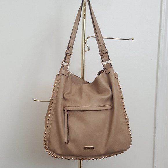 Jessica Simpson Handbags - Jessica Simpson Light Blush Large Handbag Hobo Purse with Gold Studs and Strap